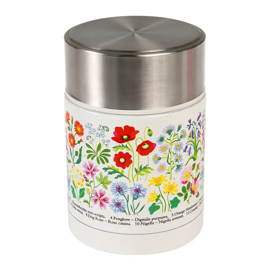 Frasco de alimentos de acero inoxidable diseño flores