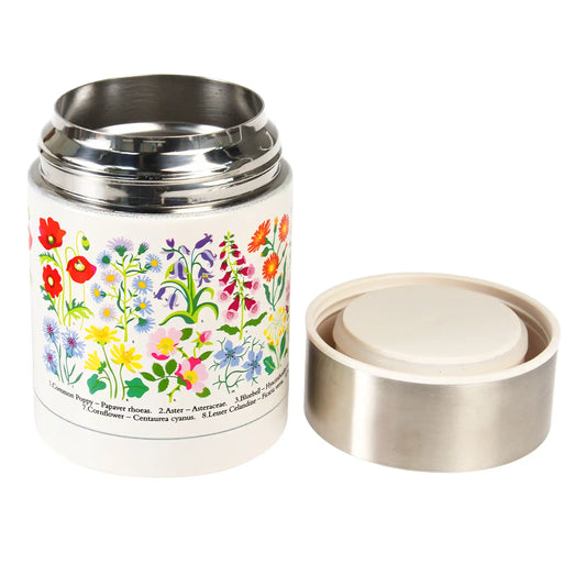 Frasco de alimentos de acero inoxidable diseño flores