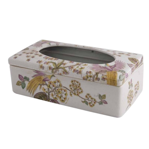 Caja de cerámica diseño primavera para pañuelos