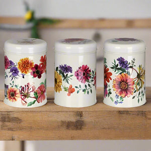 Set de tres botes diseño flores de jardín