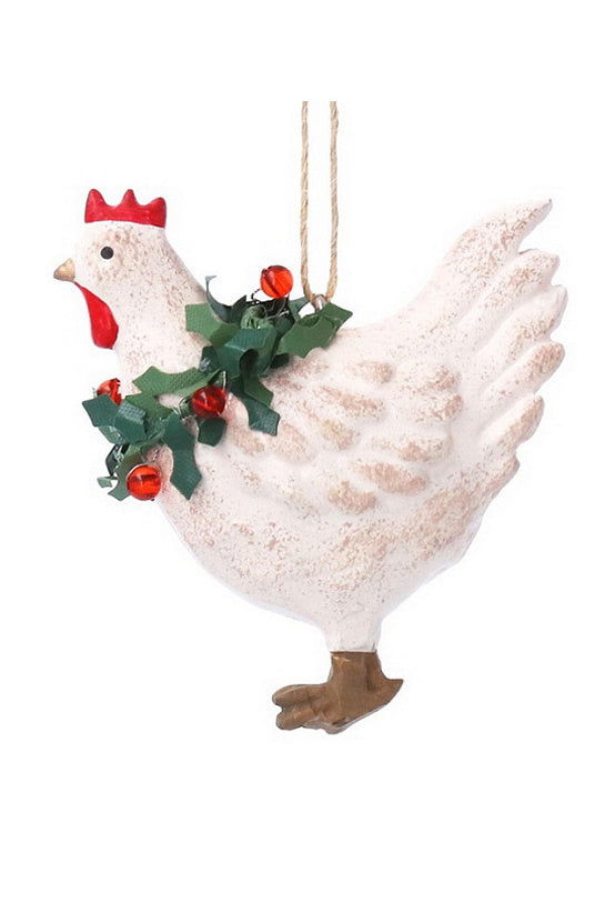 Adorno de Navidad gallo y gallina, colgante