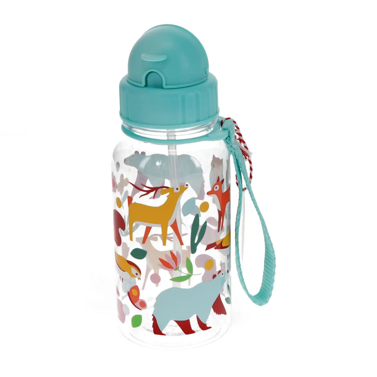 Botella de agua con diseño animales del bosque