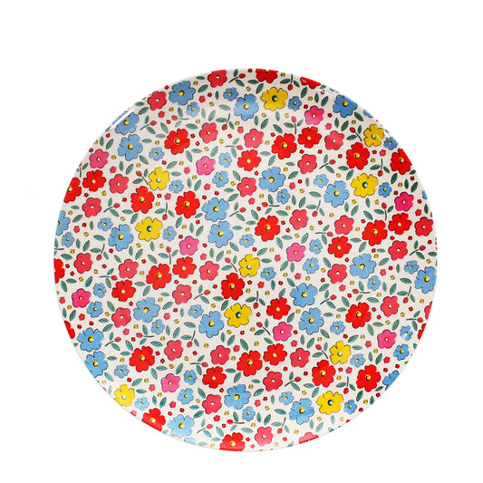 Plato de melamina diseño florecillas