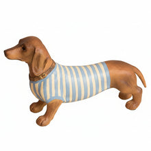Cargar imagen en el visor de la galería, Teckel de Resina con jersey azul y blanco