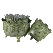 Cargar imagen en el visor de la galería, Macetas decorativas verdes en metal