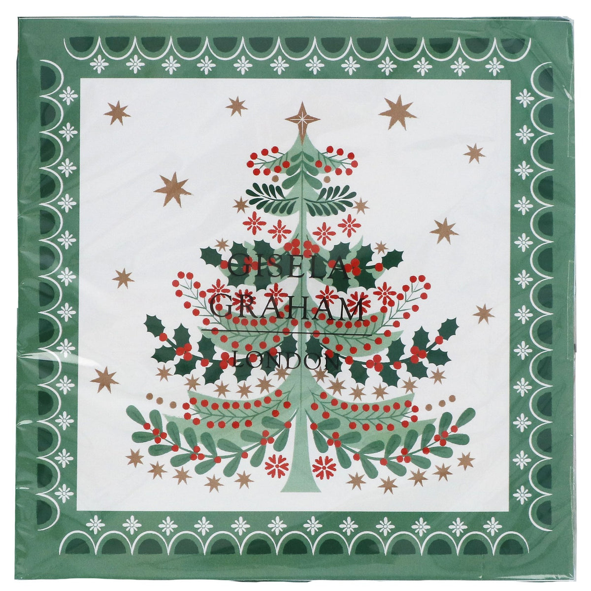 Servilletas de papel con estampado de árbol de Navidad