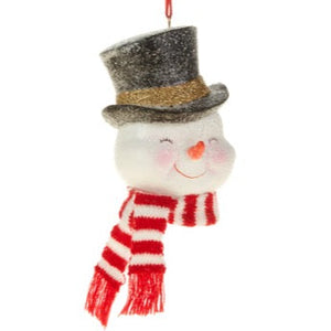 Adorno en forma de muñeco de nieve con sombrero de copa