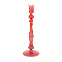 Cargar imagen en el visor de la galería, Candelabro de cristal rojo soplado