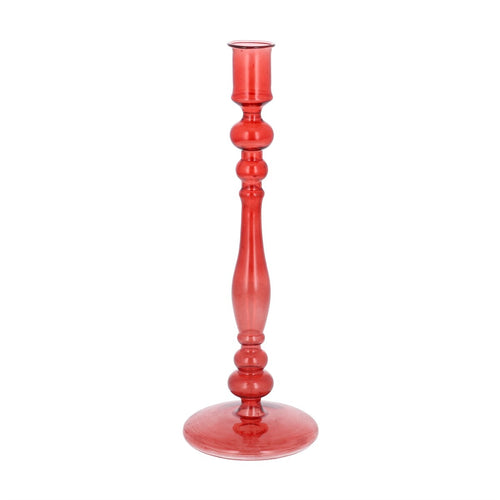 Candelabro de cristal rojo soplado