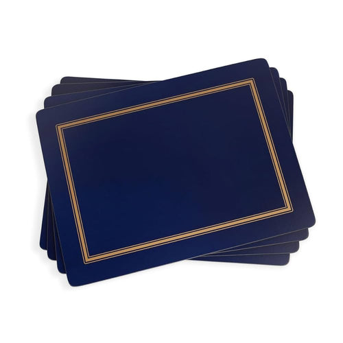 Set de cuatro individuales diseño azul marino