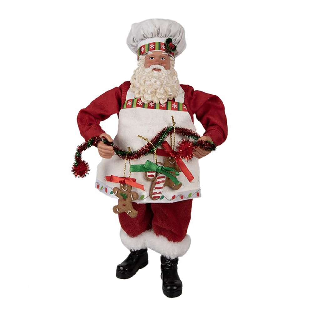 Figura decorativa de Papá Noel repostero – Decoración navideña de cocina