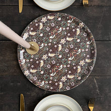Cargar imagen en el visor de la galería, Bandeja William Morris: Strawberry Thief (Ø38 cm)