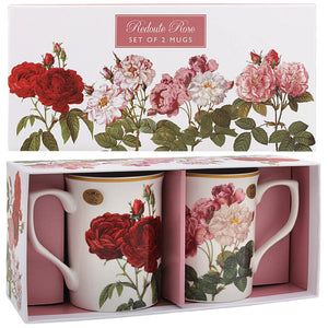 Set de dos Tazas Porcelana Rosa Botanica Redouté