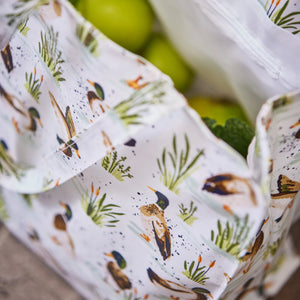 Bolsa asa larga plastificada con dibujo de patos