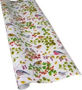 Rollo de papel de regalo blanco Winter Birds