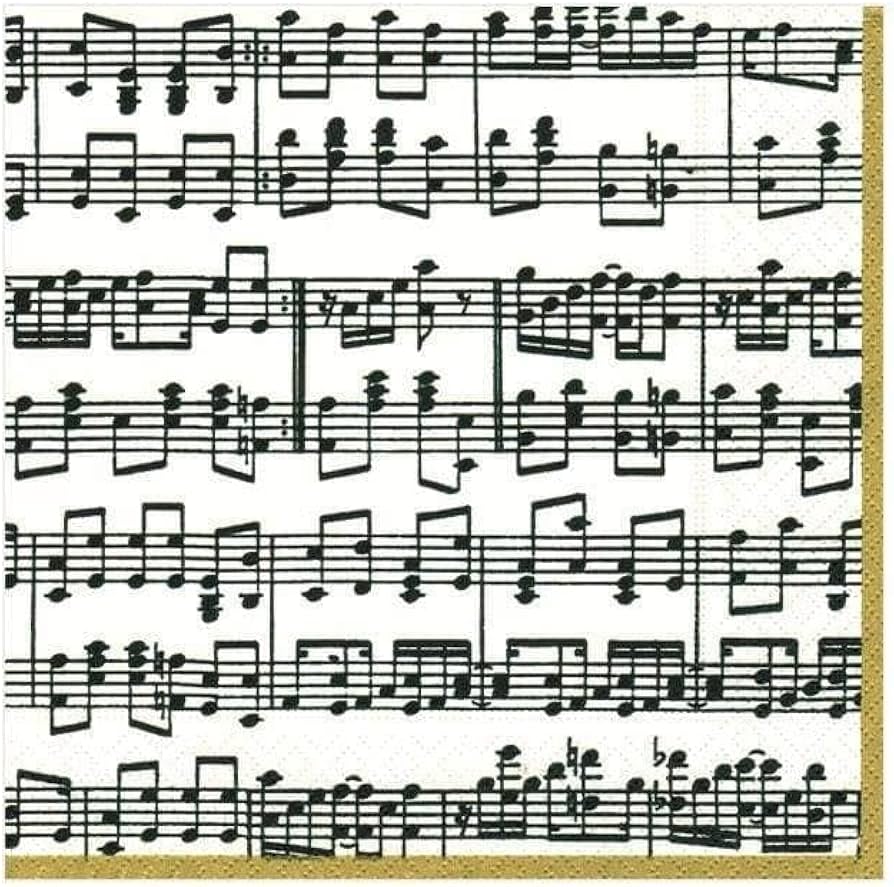Servilletas almuerzo de papel diseño notas de música