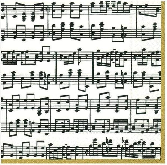 Servilletas Cocktail de papel diseño notas de música