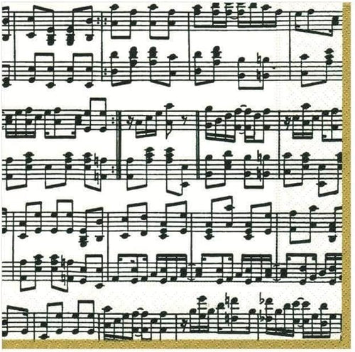 Servilletas Cocktail de papel diseño notas de música