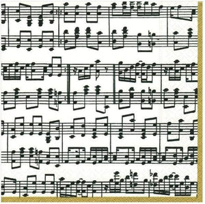 Servilletas Cocktail de papel diseño notas de música