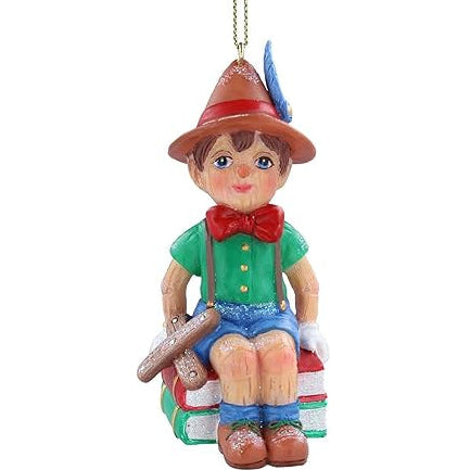 Adorno de Pinocho Sentado sobre Libros