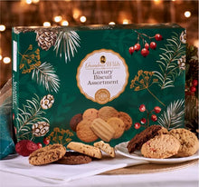 Cargar imagen en el visor de la galería, Caja regalo con diseño floral navideño selección de galletas