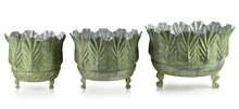 Cargar imagen en el visor de la galería, Macetas decorativas verdes en metal
