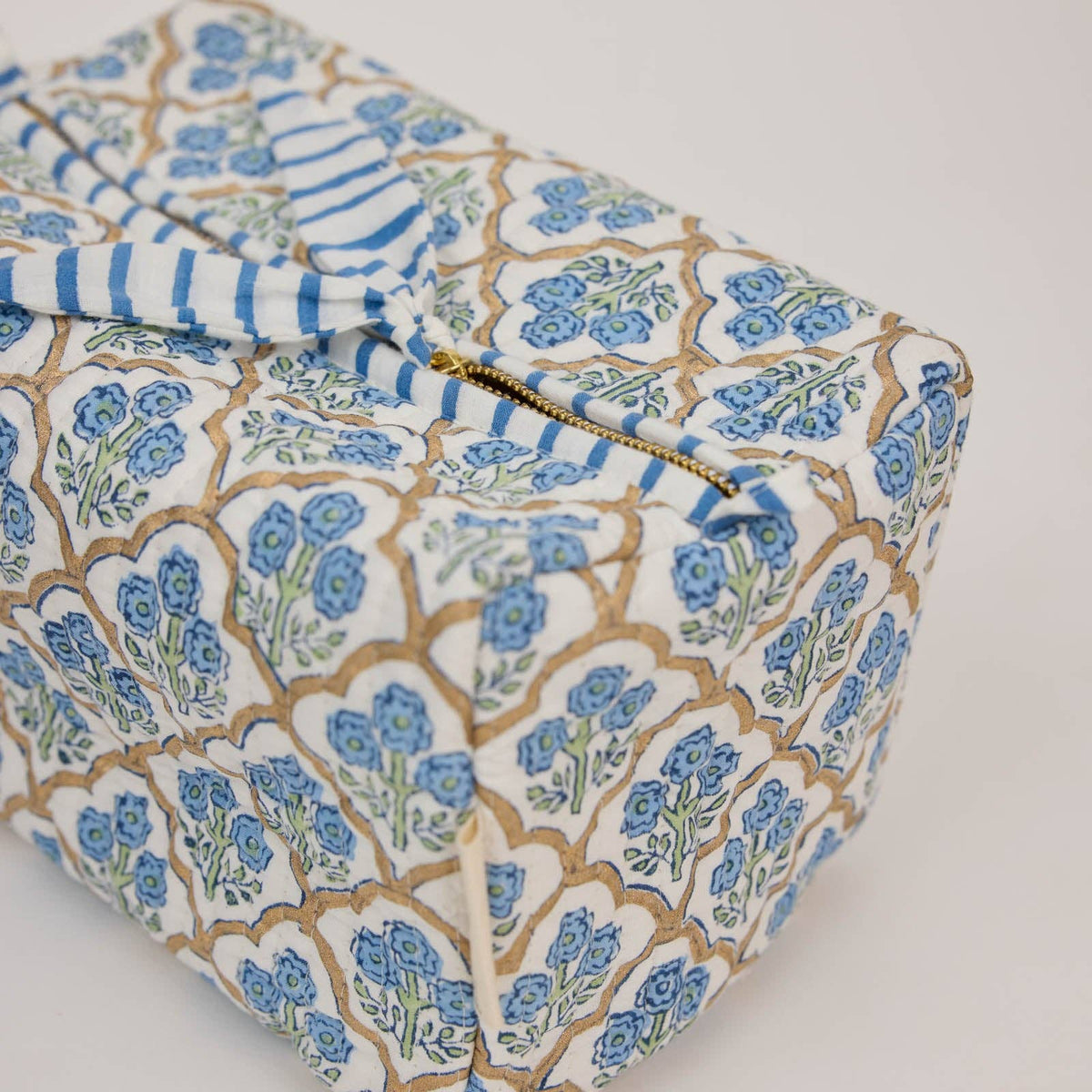 Neceser de Algodón Orgánico  Trellis Indigo azul
