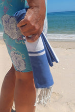 Cargar imagen en el visor de la galería, Fouta azul  100% algodón