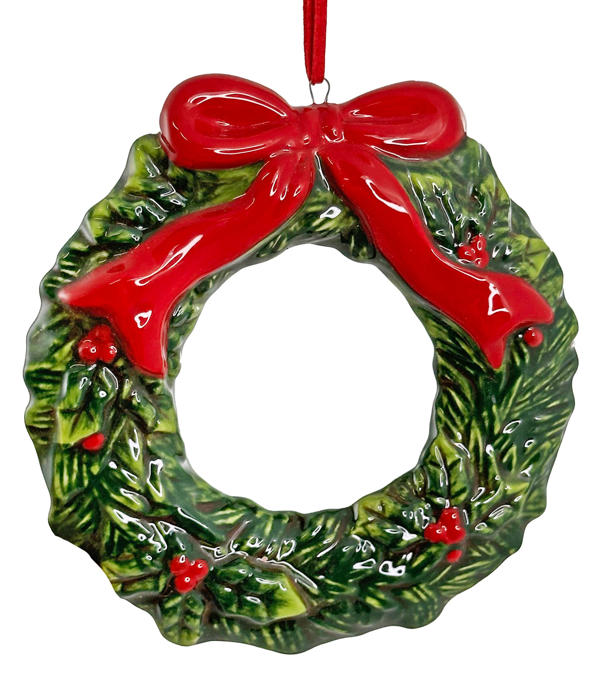 Adorno de corona de Navidad esmaltada