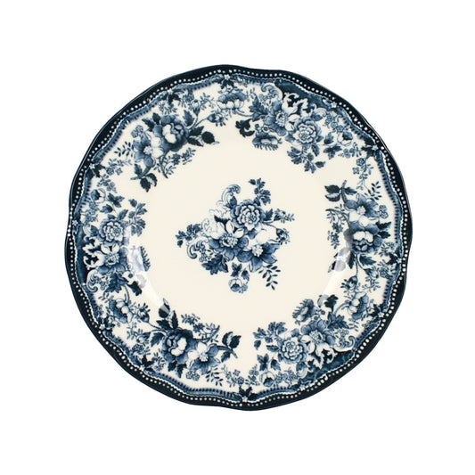 Plato de postre de porcelana diseño Faustine azul