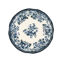 Cargar imagen en el visor de la galería, Plato de postre de porcelana diseño Faustine azul