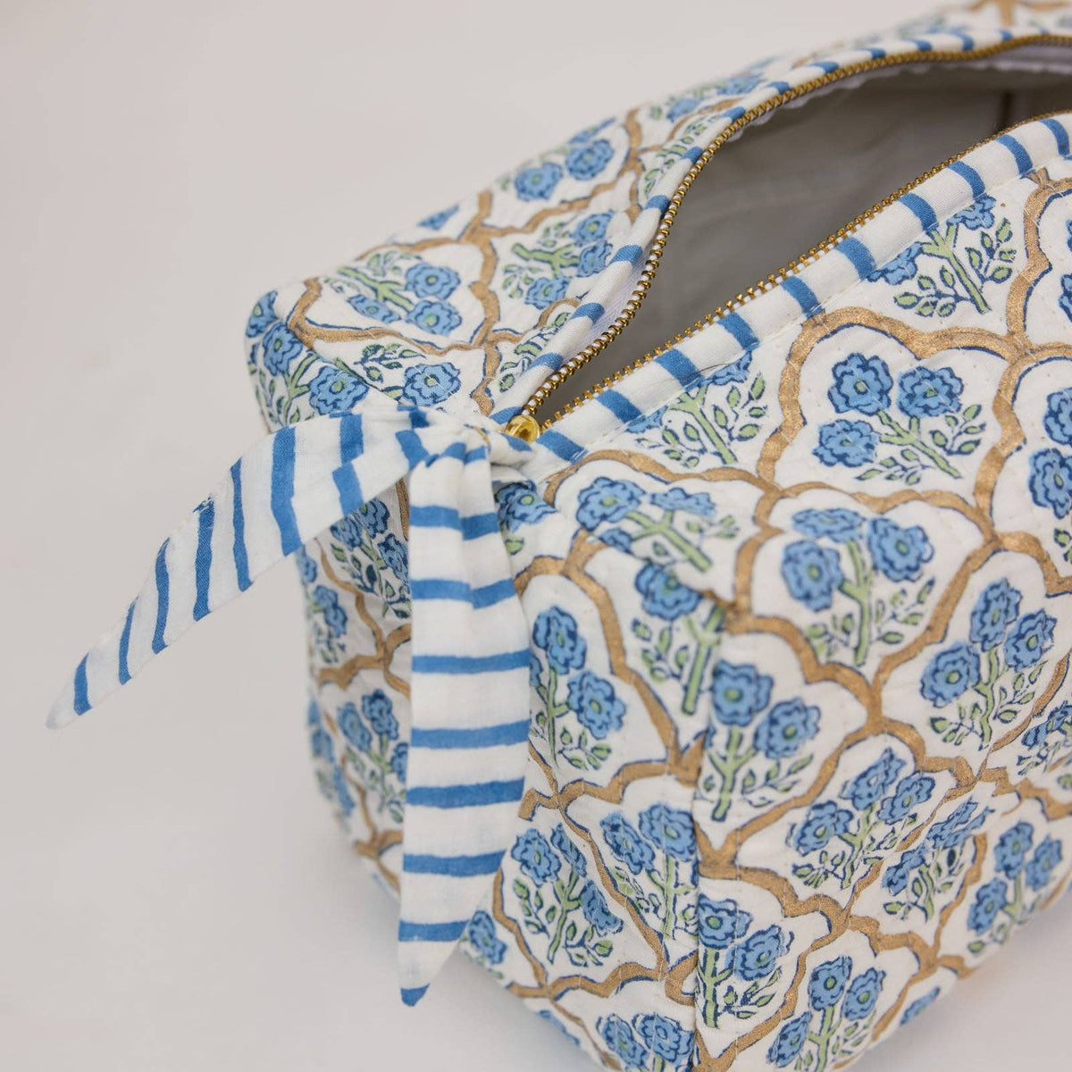 Neceser de Algodón Orgánico  Trellis Indigo azul