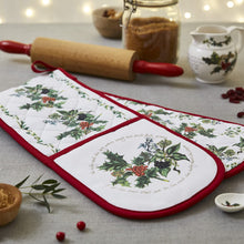 Cargar imagen en el visor de la galería, Guante doble de horno diseño " El Acebo y la Hiedra"