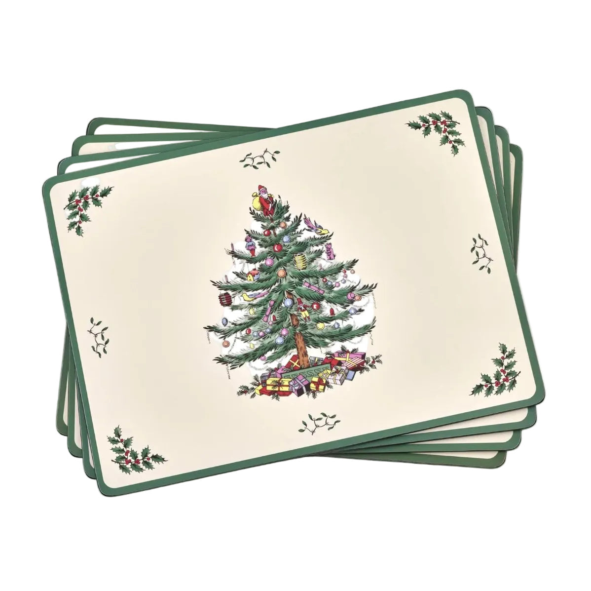 Cuatro individuales con escenas de Navidad