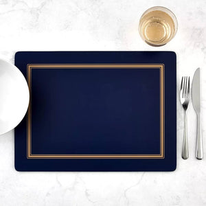 Set de cuatro individuales diseño azul marino