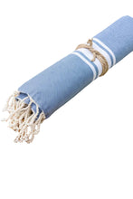 Cargar imagen en el visor de la galería, Fouta azul  100% algodón