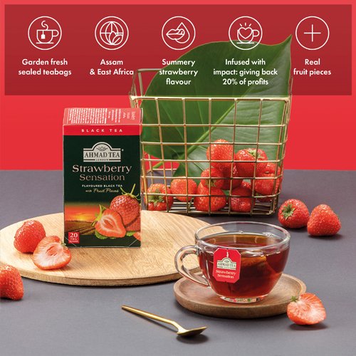 Té negro con fresas