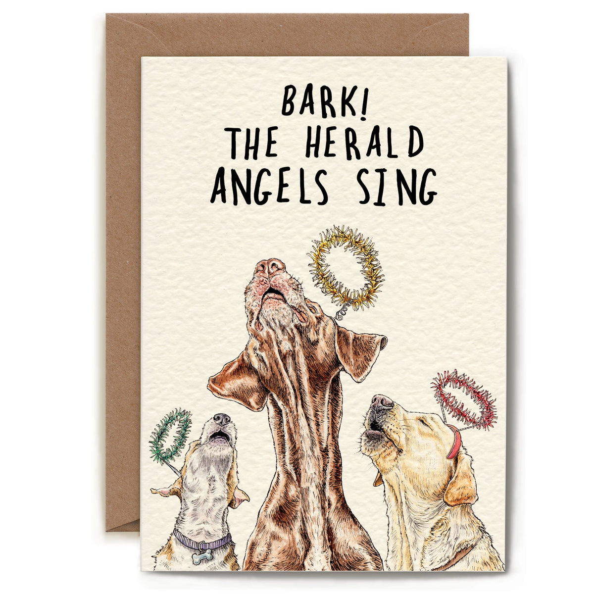 Tarjeta de Navidad para amantes de los perros “Bark”