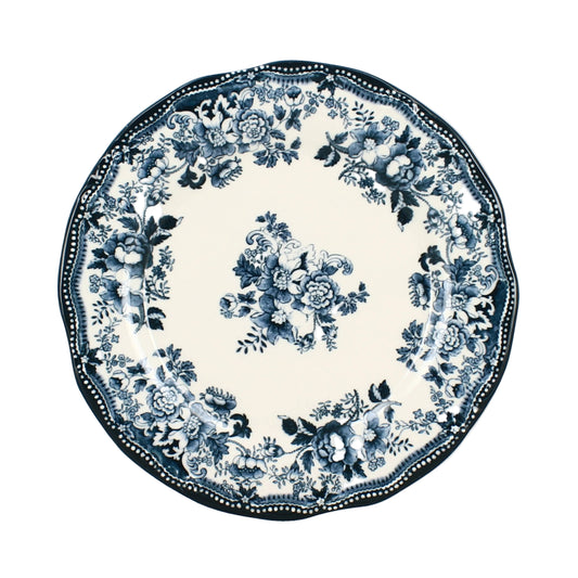 Plato llano de porcelana diseño Faustine azul