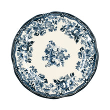 Cargar imagen en el visor de la galería, Plato llano de porcelana diseño Faustine azul