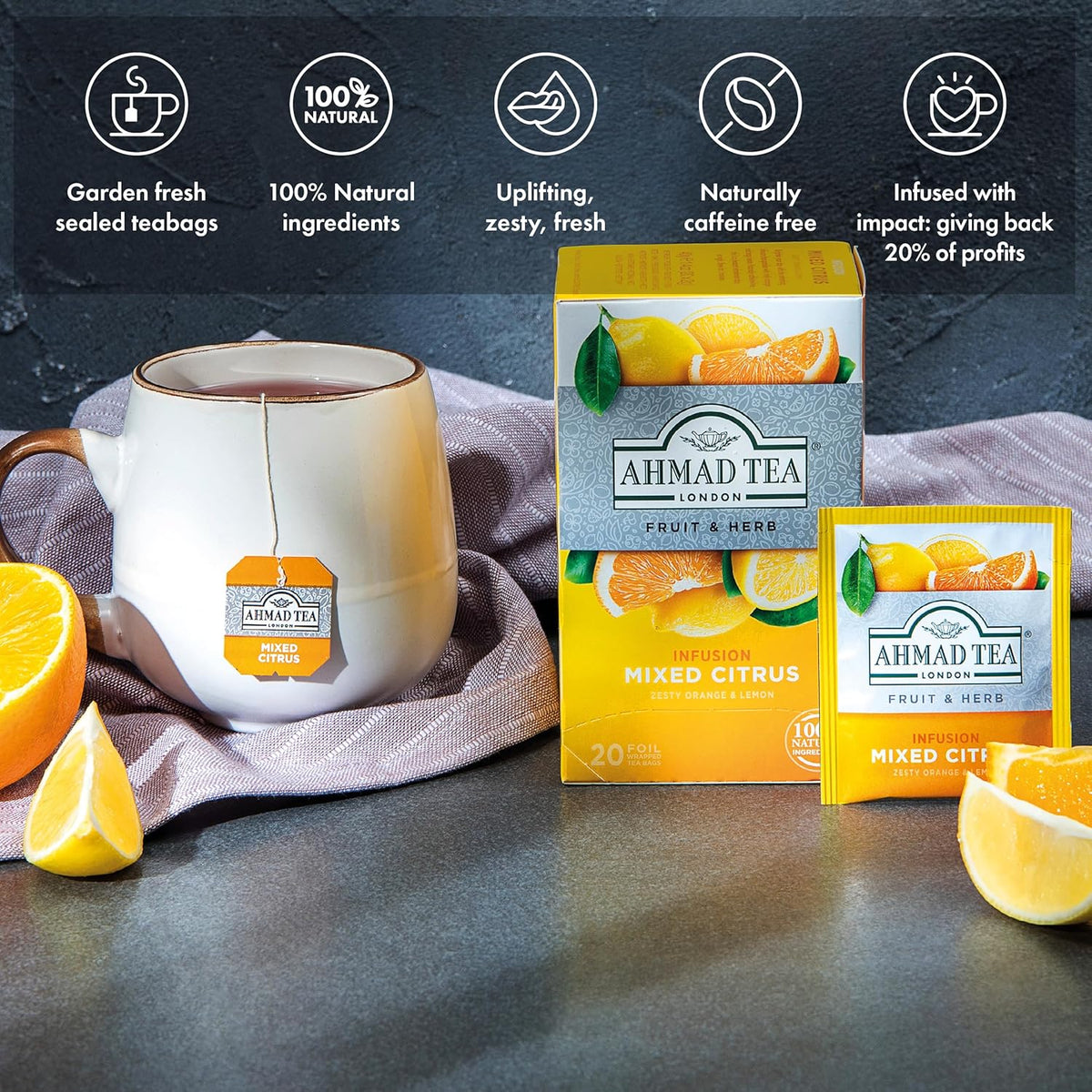 Infusión energizante naranja y limón