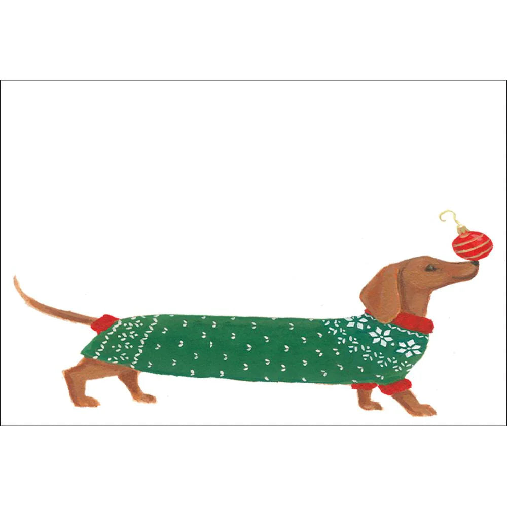 Tarjetas de sitio de mesa diseño Christmas Dachshund