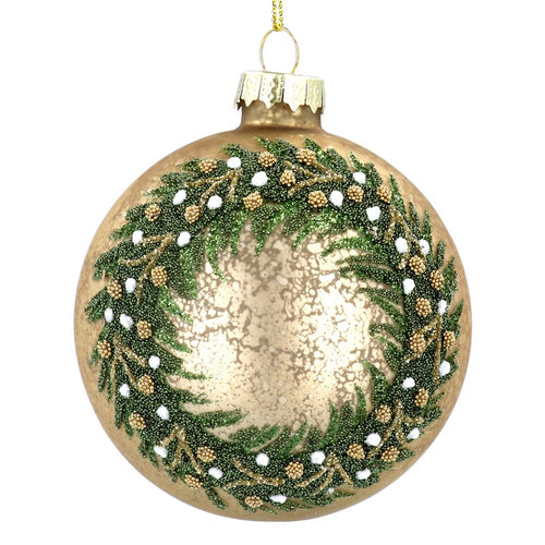 Bola de cristal efecto vintage dorada con corona