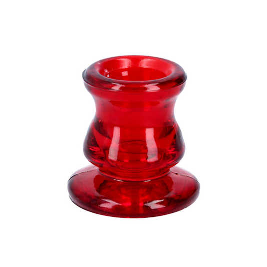 Candelabro pequeño en cristal rojo