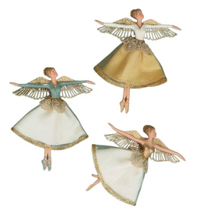 Adornos de ángeles con vestidos en tonos pastel