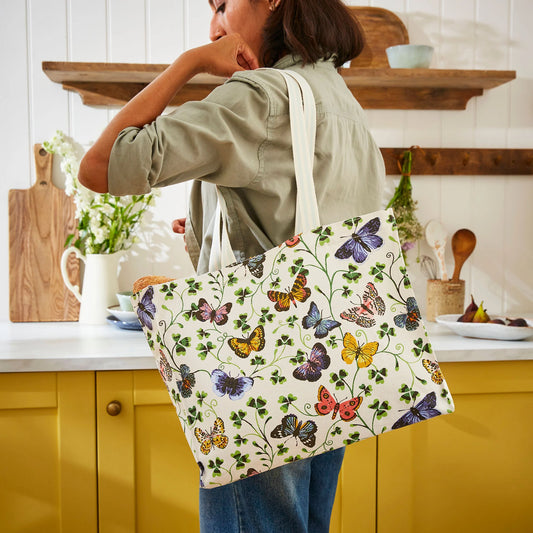 Bolsa de algodón con asas largas "Butterfly Grove"