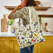 Cargar imagen en el visor de la galería, Bolsa de algodón con asas largas "Butterfly Grove"