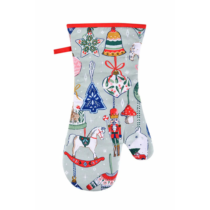 Guante  para horno con diseño "Christmas ornaments"