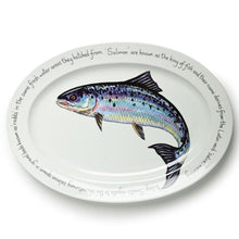 Cargar imagen en el visor de la galería, Bandeja de porcelana con diseño de salmón