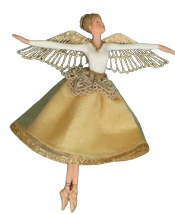 Adornos de ángeles con vestidos en tonos pastel